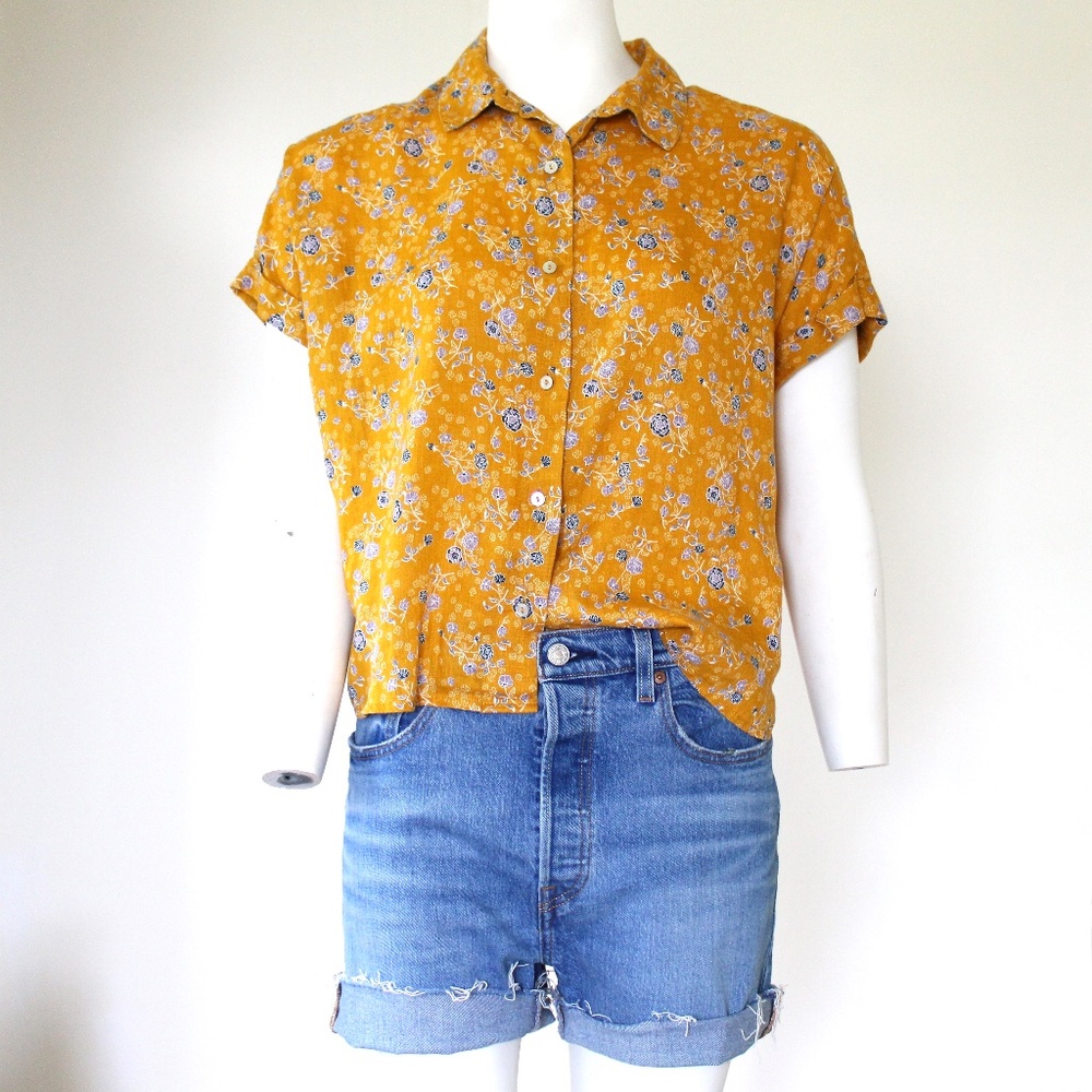 Rachel Zoe Floral Linen Collared Blouse - Picture 2 of 5